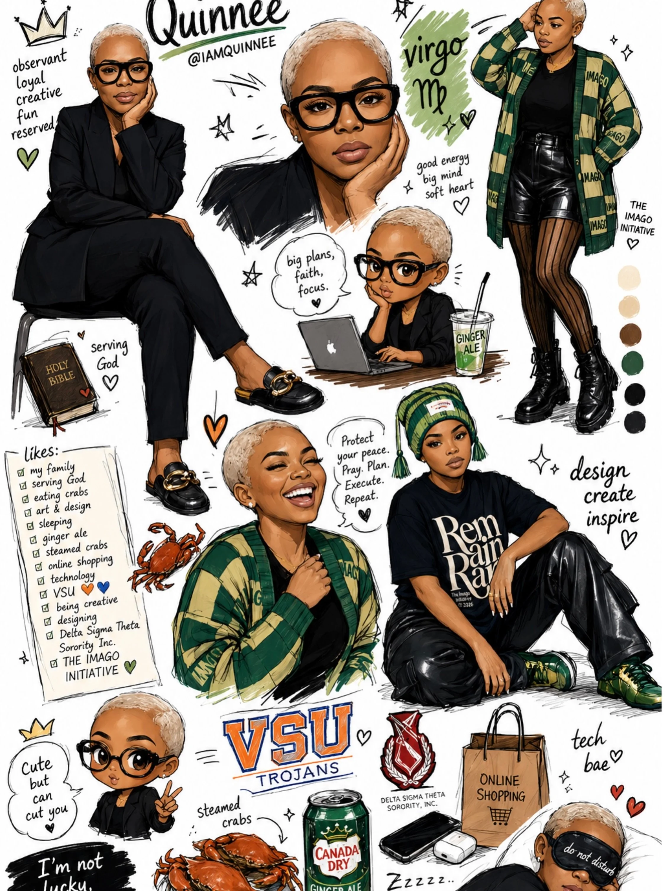 Hi, welcome to my corner of the internet where theology meets graphic design, where I can discuss womanist theology, brand strategy, steamed crabs, and a perfectly designed font in the same breath and somehow make it make sense.

I&rsquo;m Quinnee &m