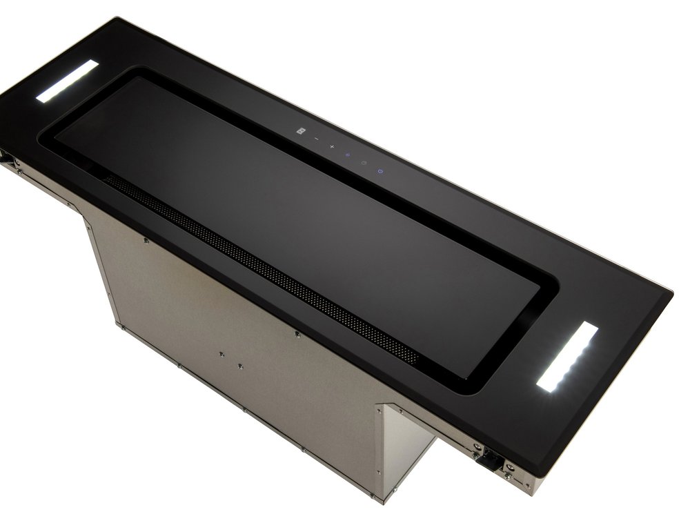 Euro 90cm Black Glass Undermount Rangehood – ER90UMBG — Detail view 4