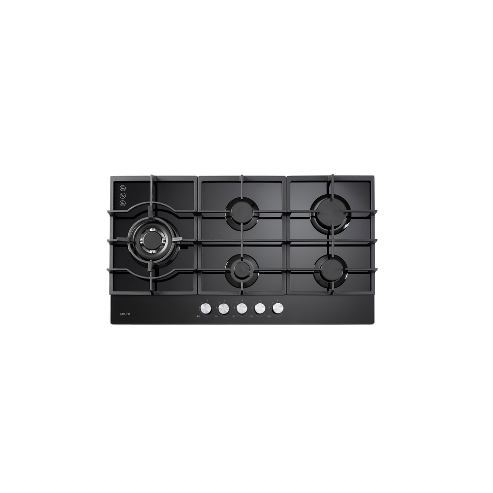 Euro 90cm Gas-on-Glass Cooktop – ECT900GBK2 — Detail view 5