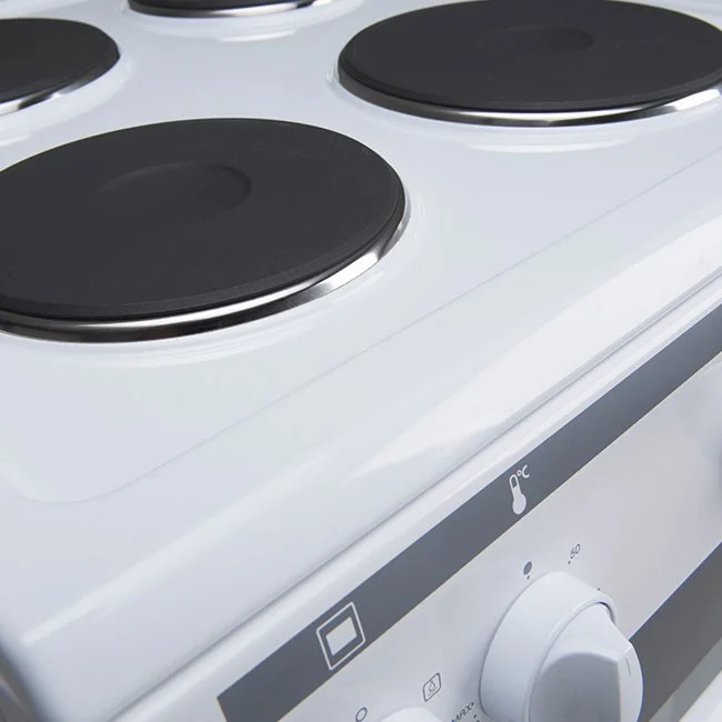 Euro 50cm Electric Freestanding Cooker White – EV500EWH — Detail view 2
