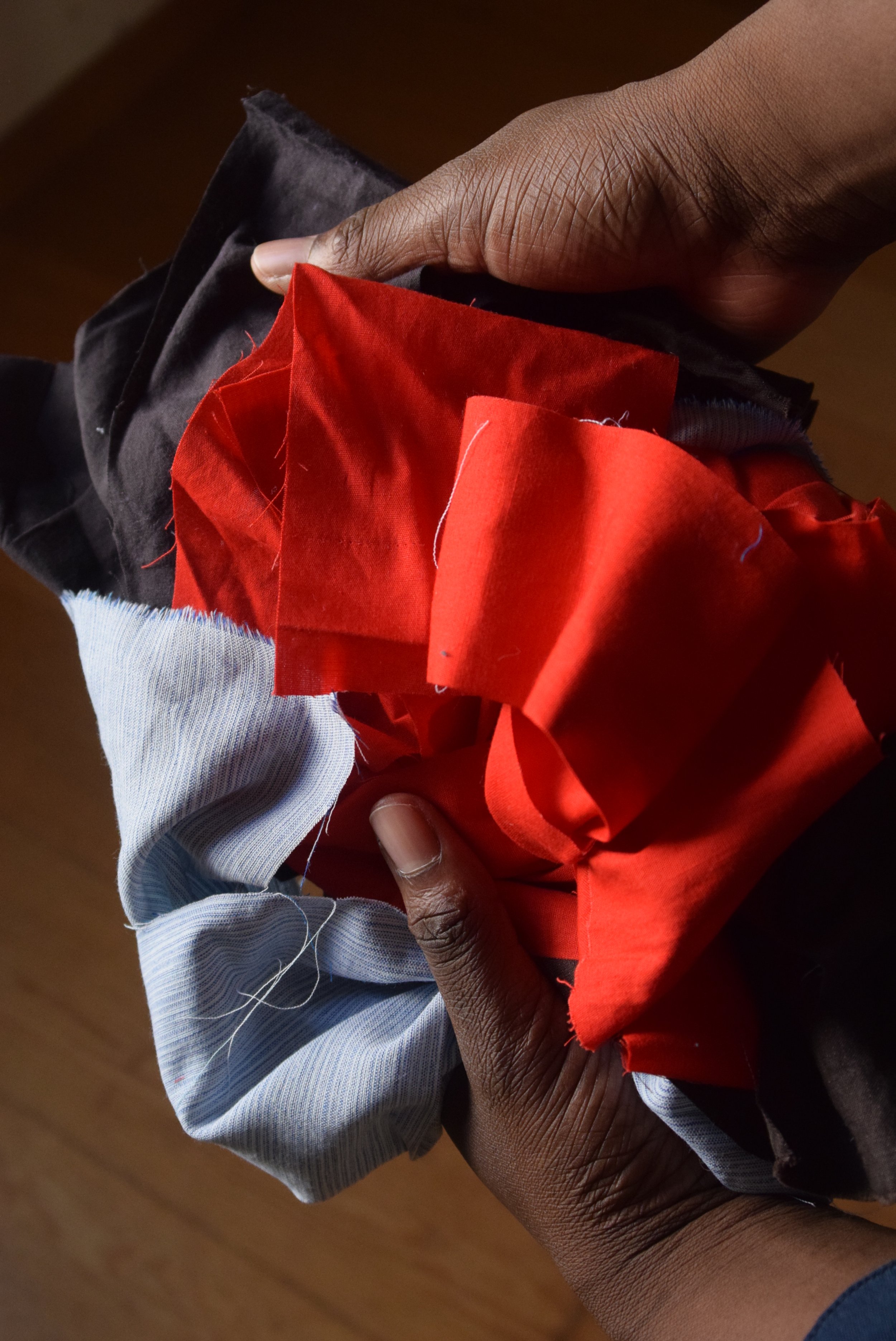 Chutes de tissus du projet pagne patchwork