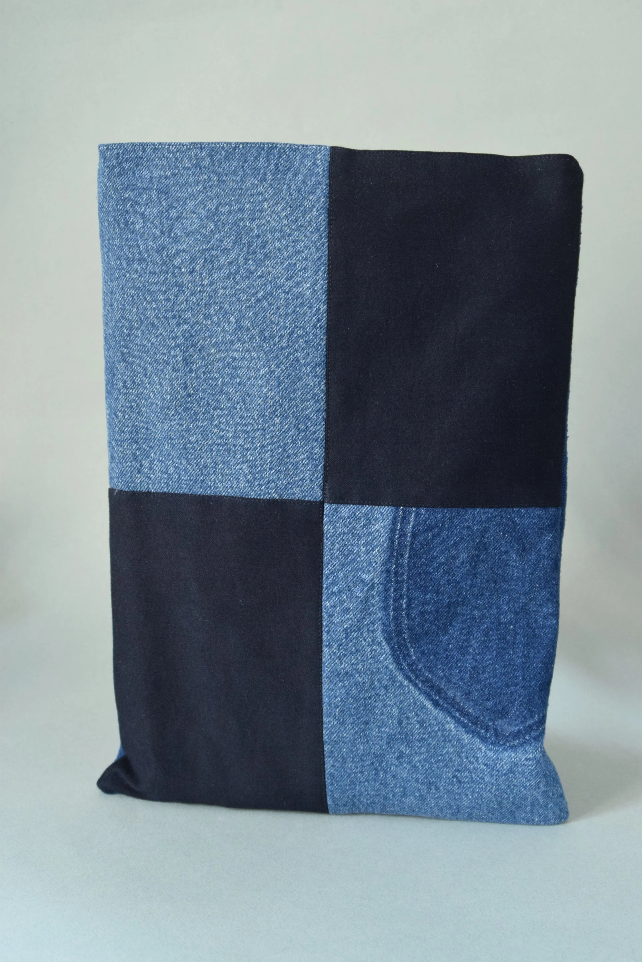 Pochette pour ordinateur portable - patchwork jean