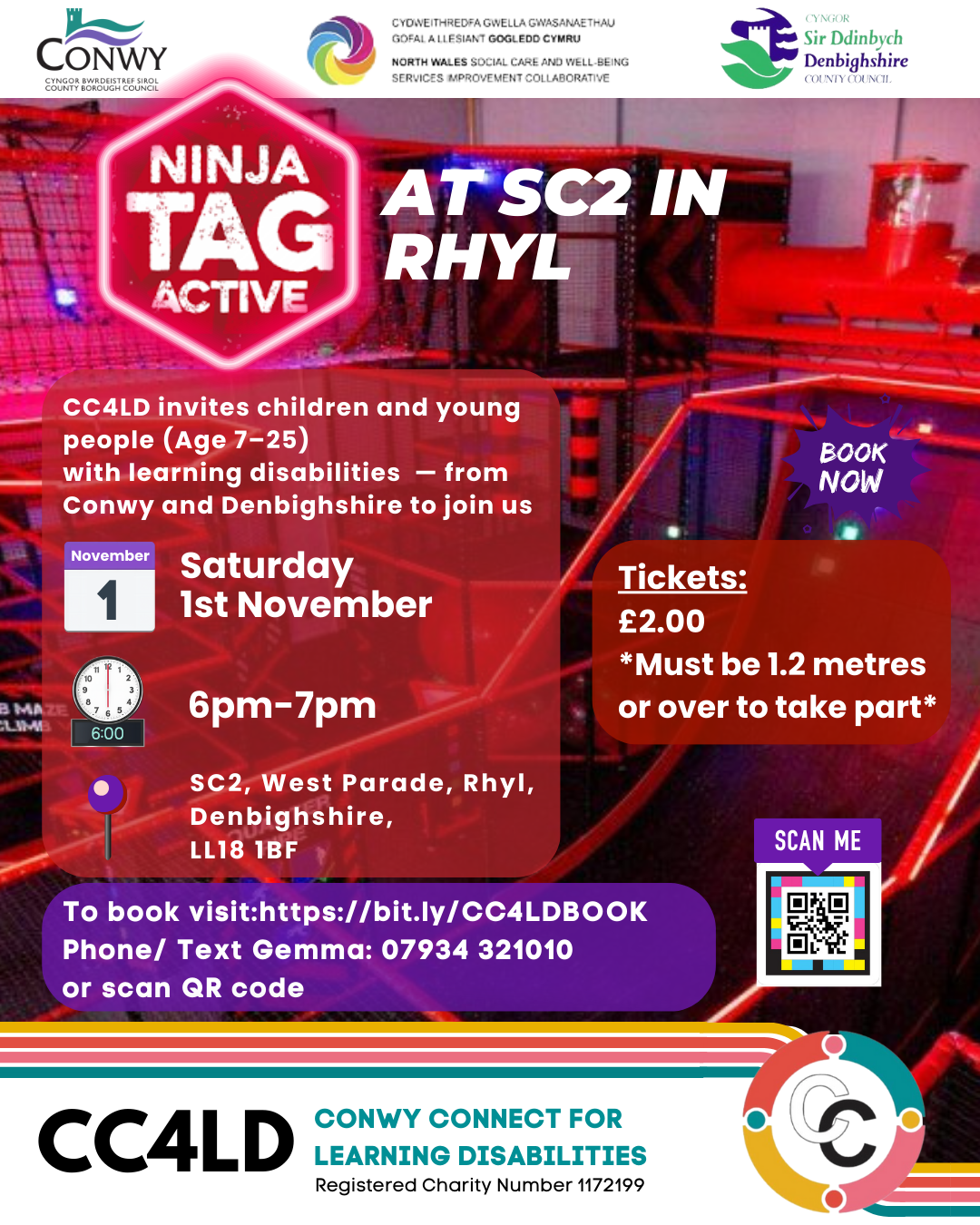 NEW: π₯·π₯ Ninja Tag Active at SC2 in Rhyl - Booking opens Tuesday 9 September at 7pm