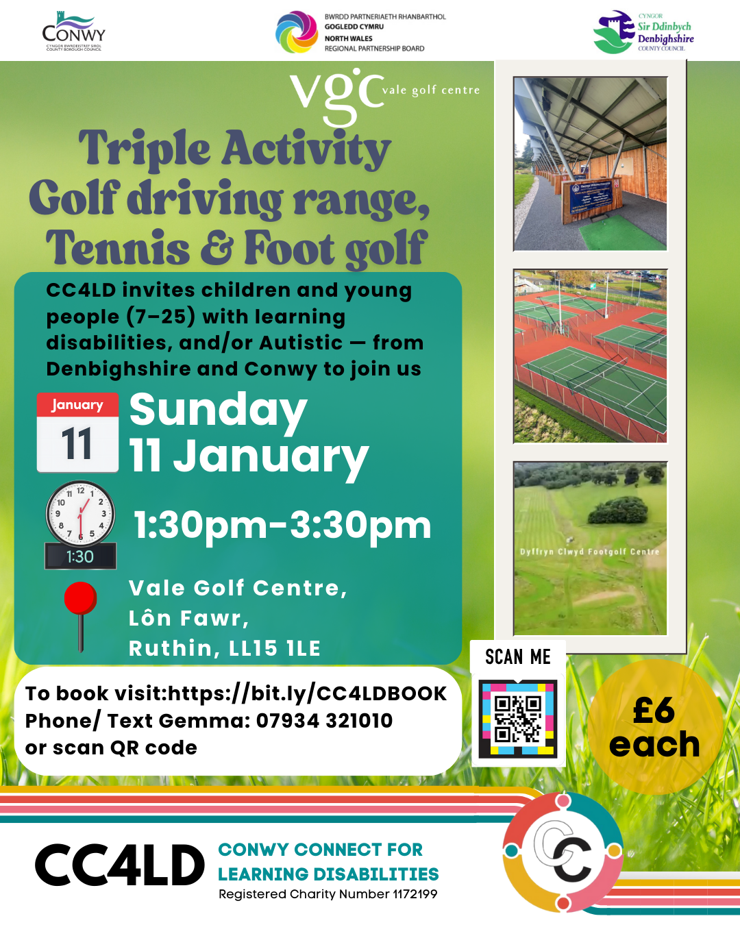 NEW: Triple Activity - Golf driving range, Tennis and Foot golf 