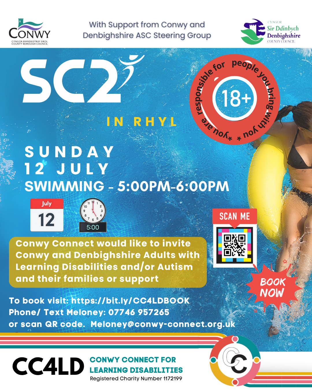 🏊‍♀️ Adult Swimming (18+) – SC2, Rhyl 🌊