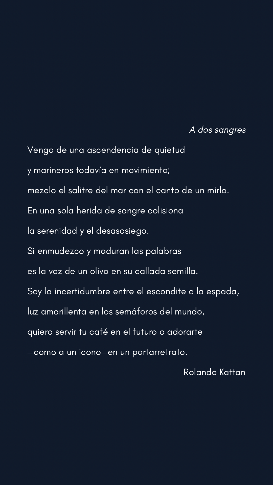 A Dos Sangres by Rollando Kattan