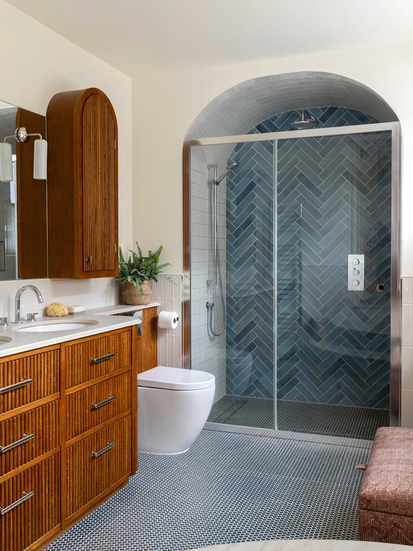 Continuing the curves&hellip;

Moving from the main bedroom into the ensuite of our Chiswick project, we wanted to carry through the softer, curved detailing to create a bathroom that felt warm and inviting.

The arched shower enclosure is the real f