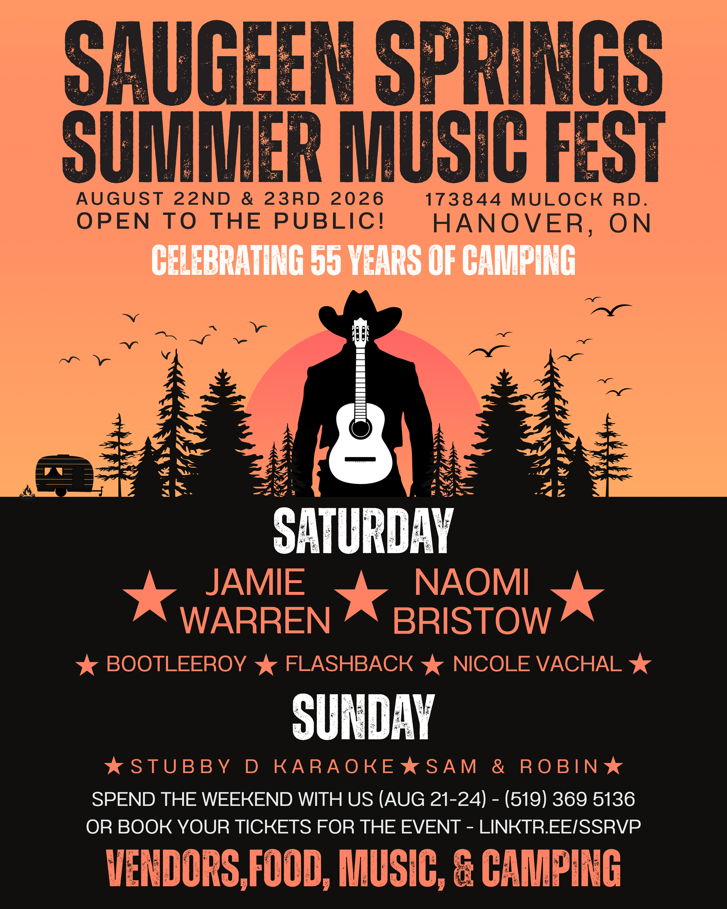 August 22-23, 2026 | Saugeen Springs Summer Music Fest