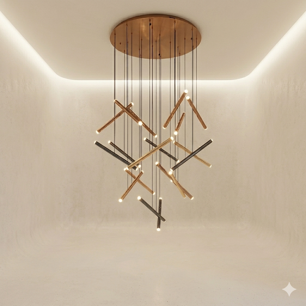 Minimalist Rose Gold Luxury Tiered Light