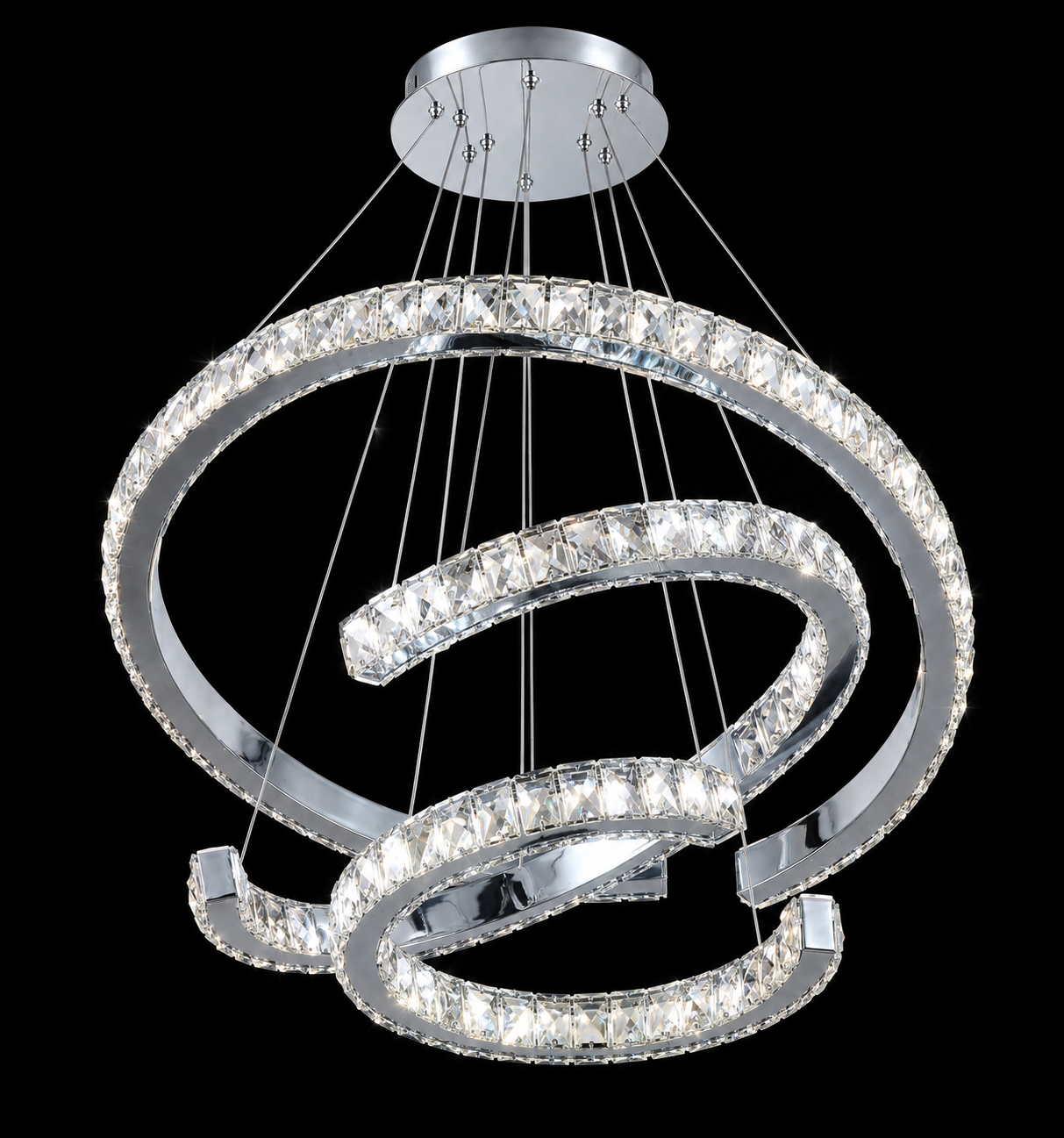 Spiral Crystal Chandelier in Darkness.png