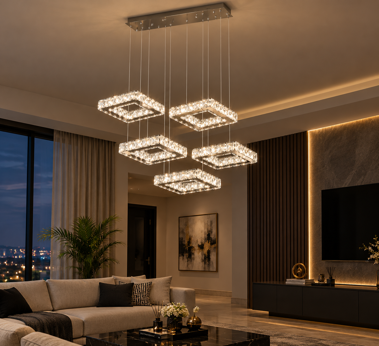 Geometric Crystal Chandelier Living Room.png