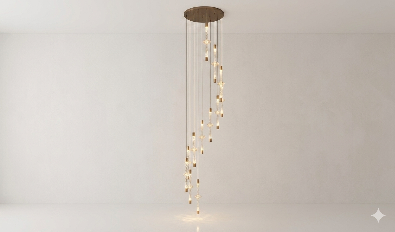 Stellar Collection Grand Gold 16LT Cascading Chandelier