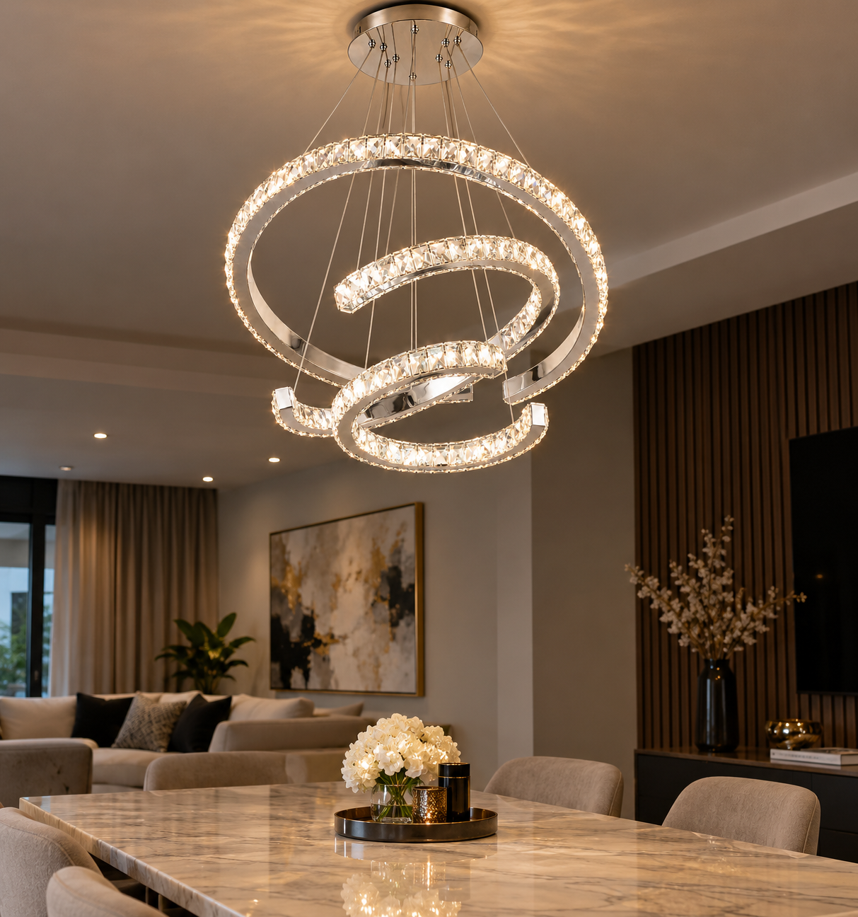 Helix LED Crystal Chandelier