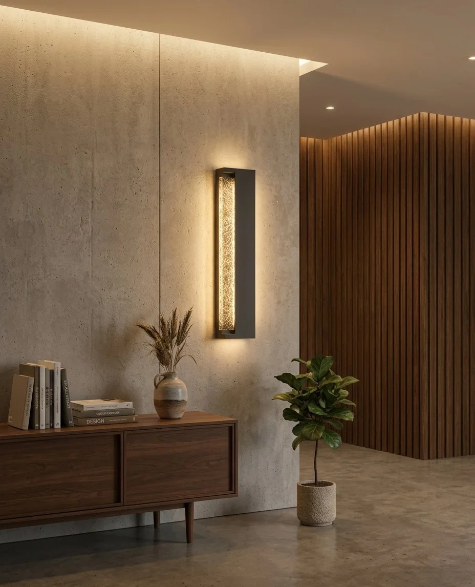 Crevasse Amber LED Outdoor Wall Light