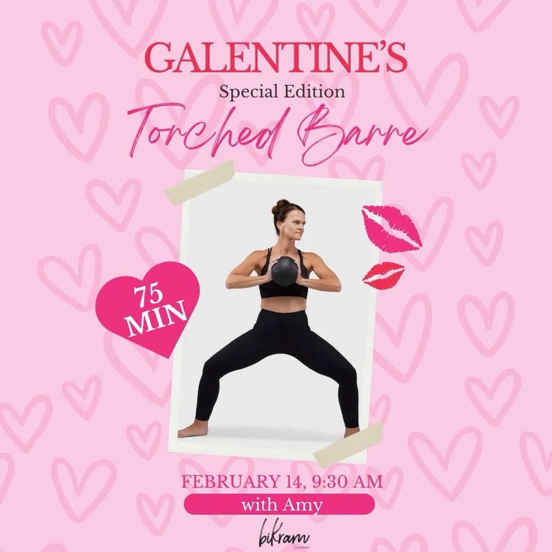 Celebrate Galentine&rsquo;s Day the hot way 💖 Our Special Edition Torched Hot Barre combines barre + yoga in a heated room to ignite muscles, elevate heart rate, and leave you feeling STRONG.
✨ 75 minutes 🔥 Serious sweat 🍷 Wine &amp; snacks after
