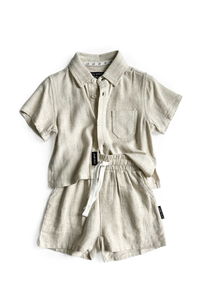 Boys linen Top and shorts size 7