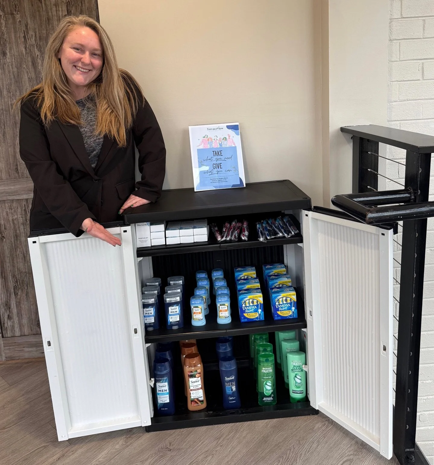 Your 20-something&rsquo;s are a rough time&hellip; Let the new Community Care Cabinet at Terrace View help!

This cabinet is stocked with basic necessities such as shampoo and conditioner, body wash, shaving kits, toothbrushes and toothpaste, deodora