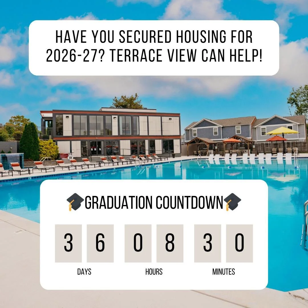 It&rsquo;s the Final Countdown&hellip;⏳

There&rsquo;s just 36 Days until Virginia Tech Graduation! Terrace View is here to help with ALL your housing needs- from Immediate Move In&rsquo;s to leases for 2026-27! Contact us TODAY and let us find the r