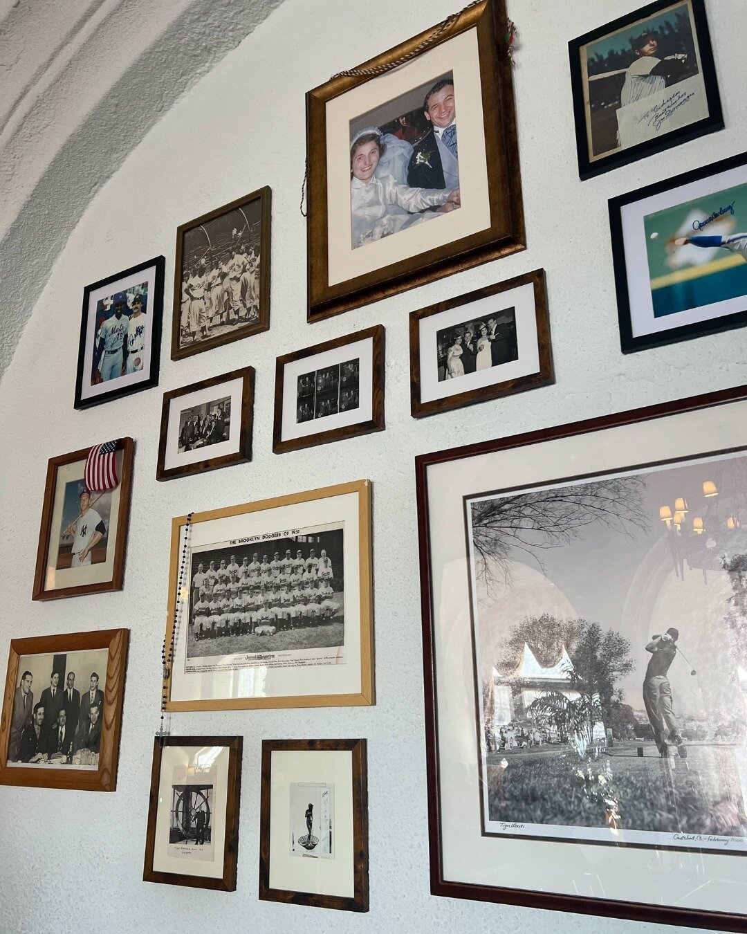 The parlor wall is dedicated to our patriarch Angelo Monte, the keeper of the bar. A collection of his favorite things, his family, the Brooklyn Dodgers, and of course the Mets. His spirit blesses the spirits.⁠
⁠
#montauk #bar #montesathemanor