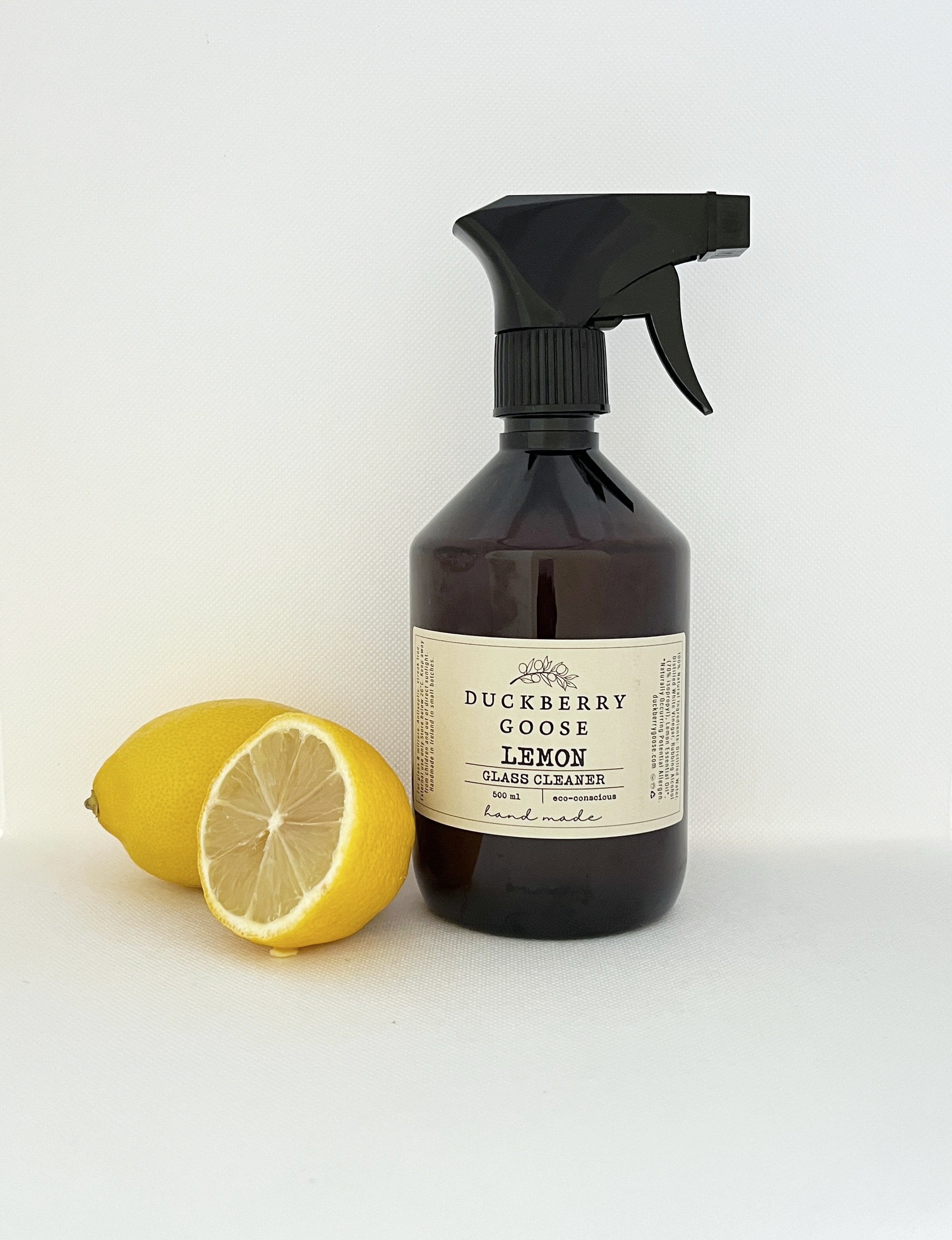 Duckberry Goose Lemon mirror and glass cleaner in plastic spray bottle