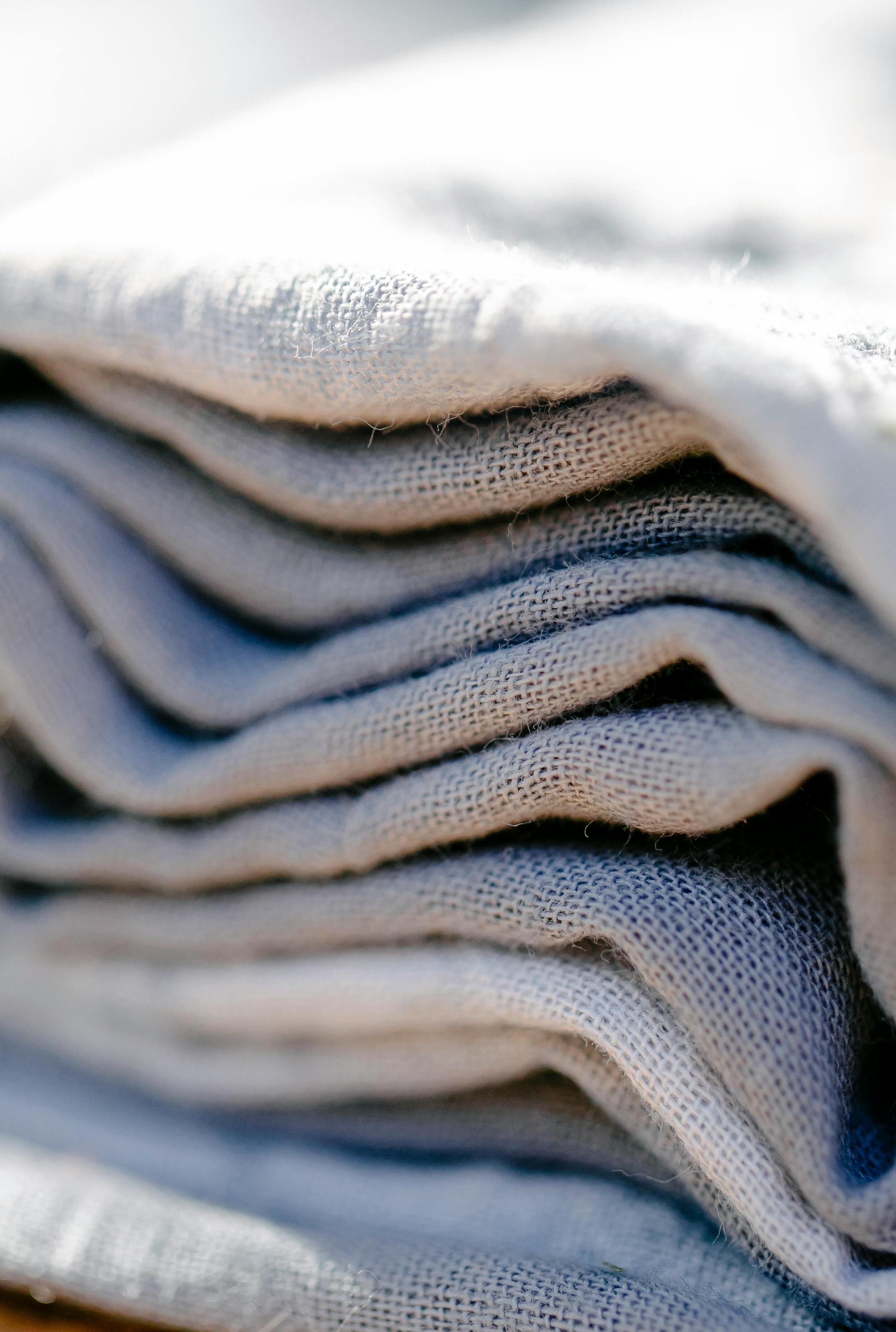 folded linens, laundry, bedding