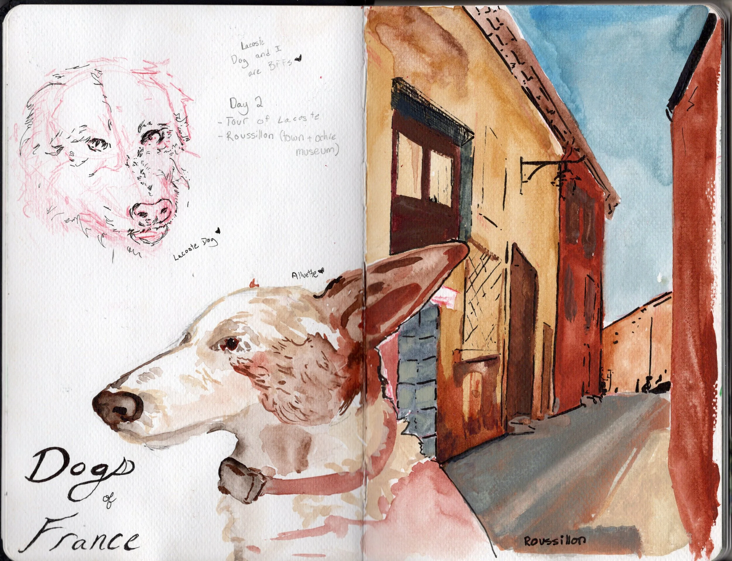 "Dogs of France" Sketchbook Spread