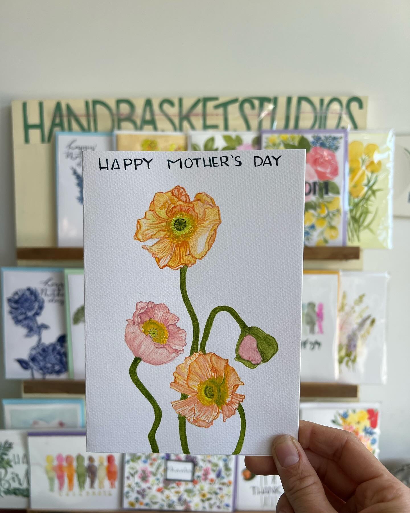 🗣️Pssssst Mothers Day is right around the corner! We just got some beautiful new cards in from @handbasketstudios  that would be perfect for the special mamas, grandmamas, or aunts and friends who are like mamas, in your life. Stop by and grab a car