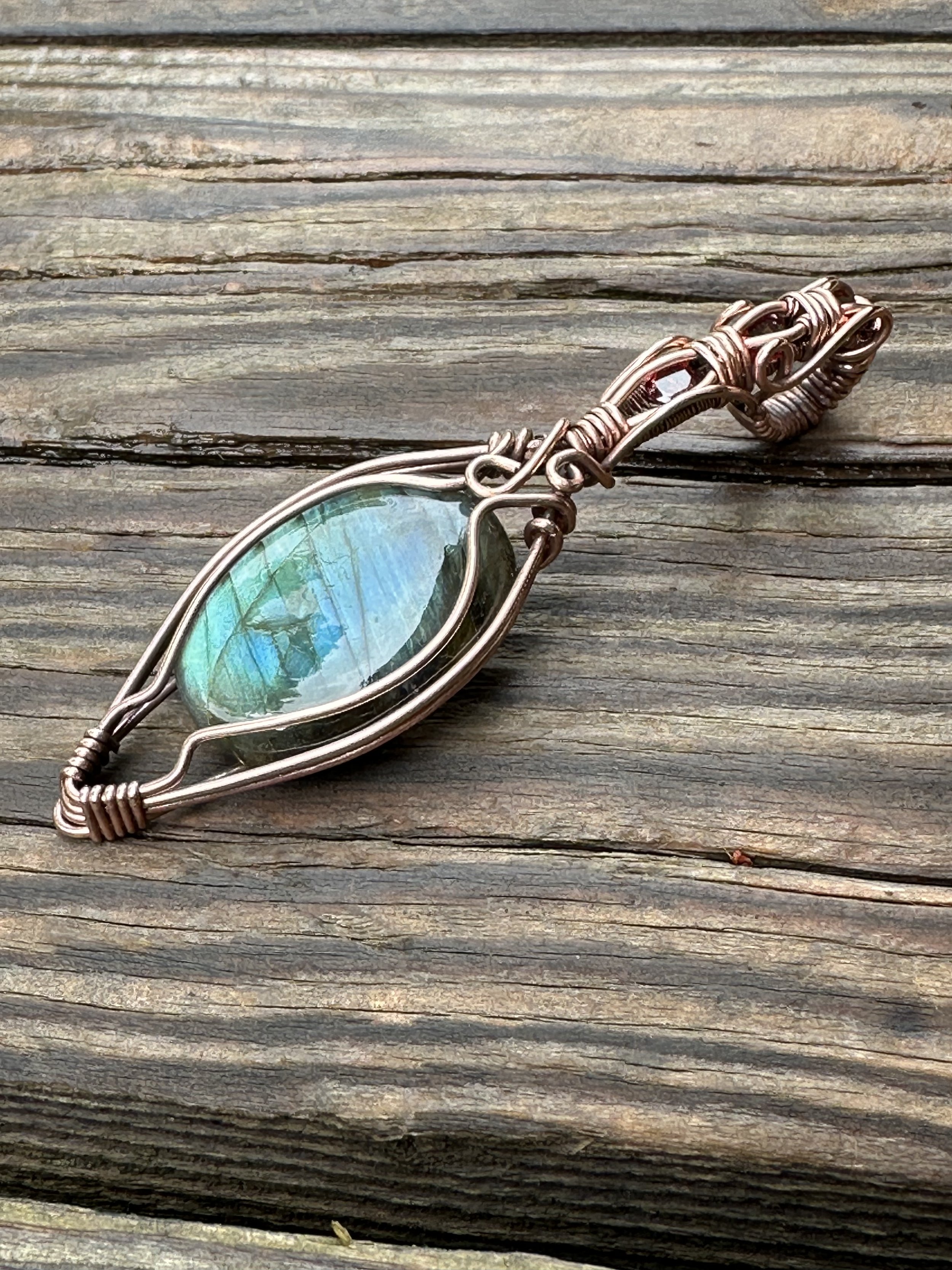 labradorite almandine garnet wire wrapped pendant.2.jpeg