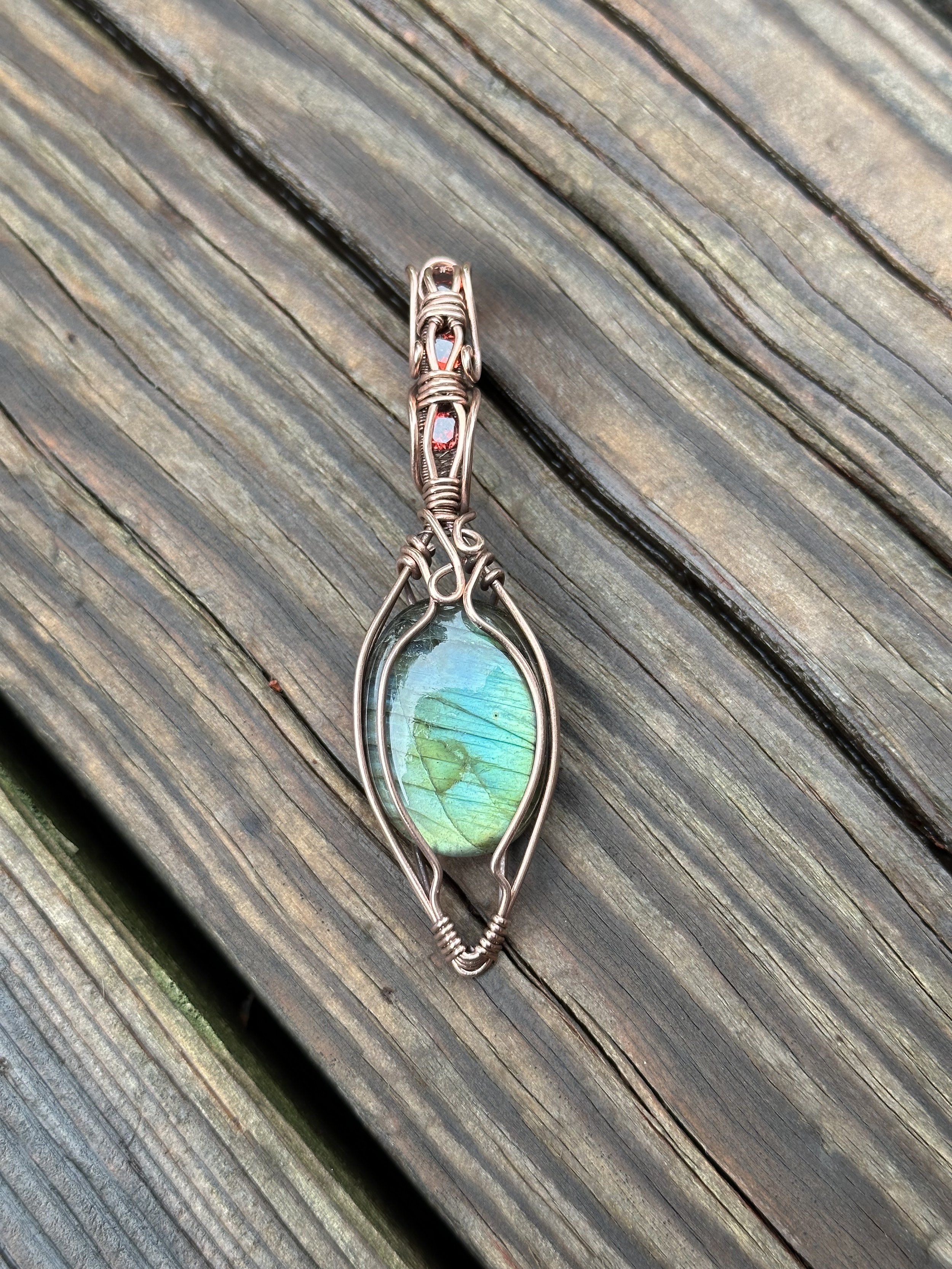 labradorite almandine garnet wire wrapped pendant.1.jpeg