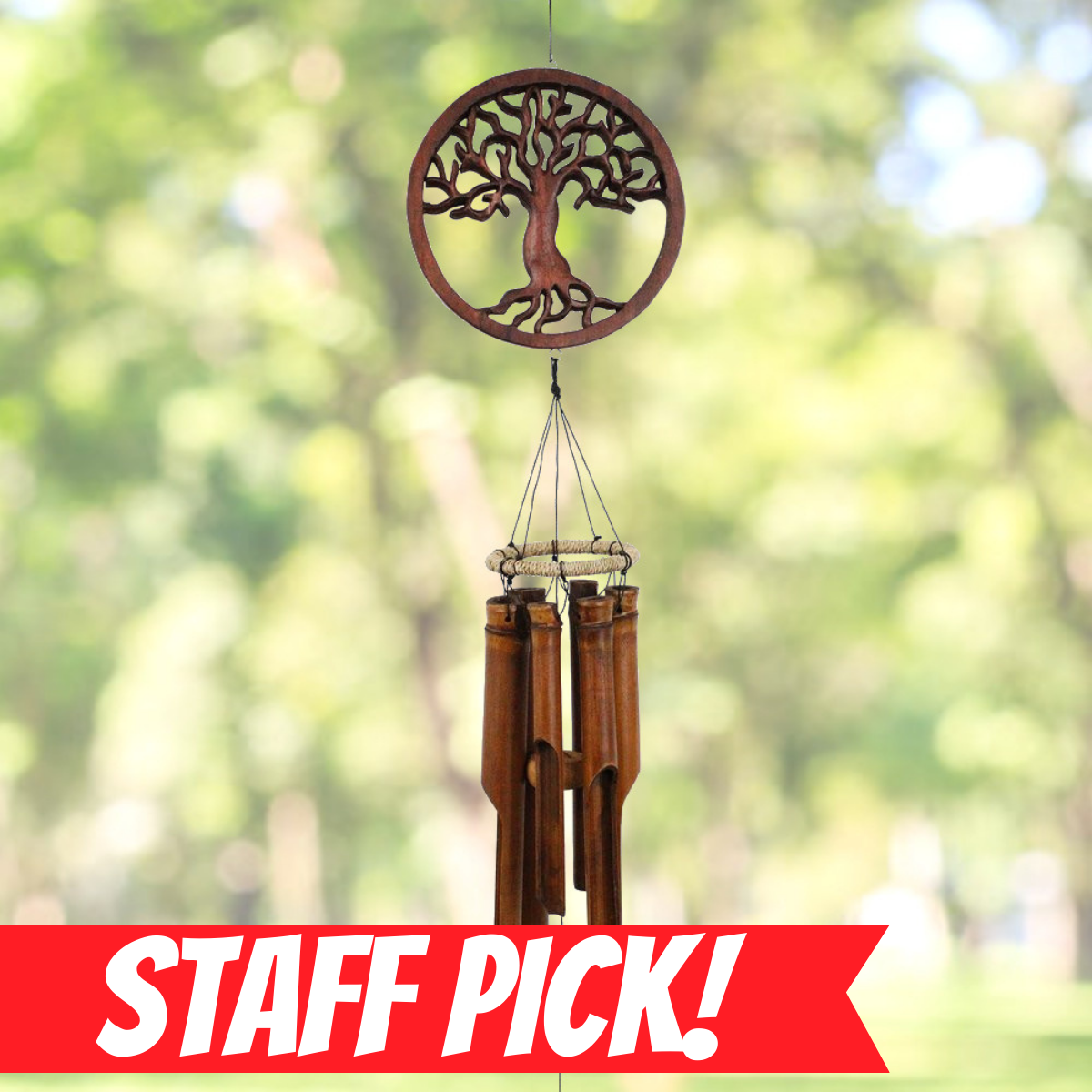 HANDCRAFTED TREE OF LIFE BAMBOO WIND CHIME