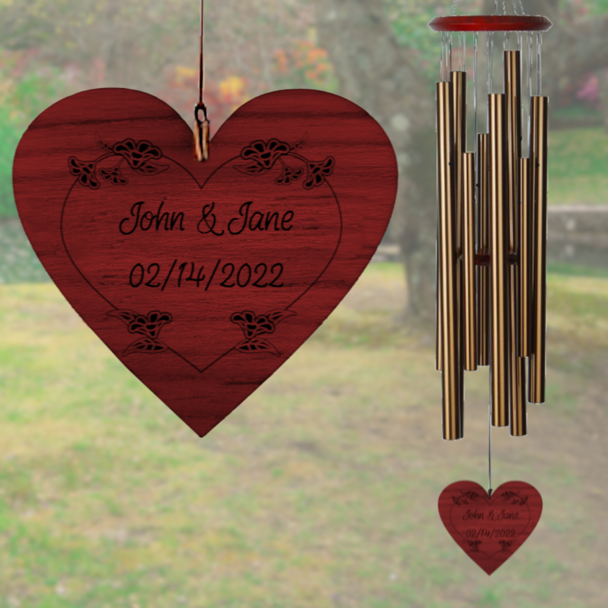 40 INCH CHIMES OF THE ECLIPSE WIND CHIME - BRONZE - BLOSSOM HEART SAIL