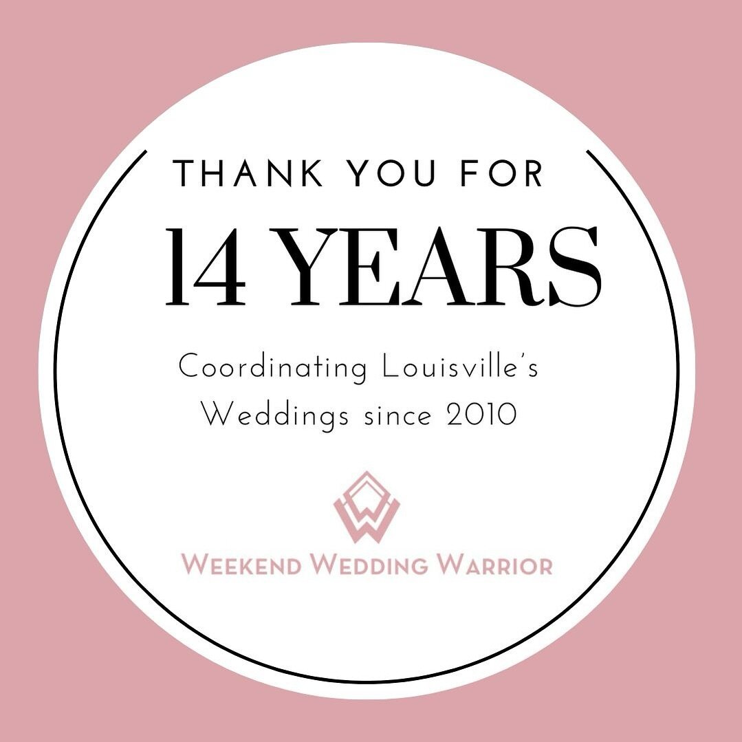 We couldn&rsquo;t do it without the love and support from our clients and our Vendor Friends. Cheers to 14 years as Weekend Wedding Warrior 🥂💪❤️
#weddingwarrior