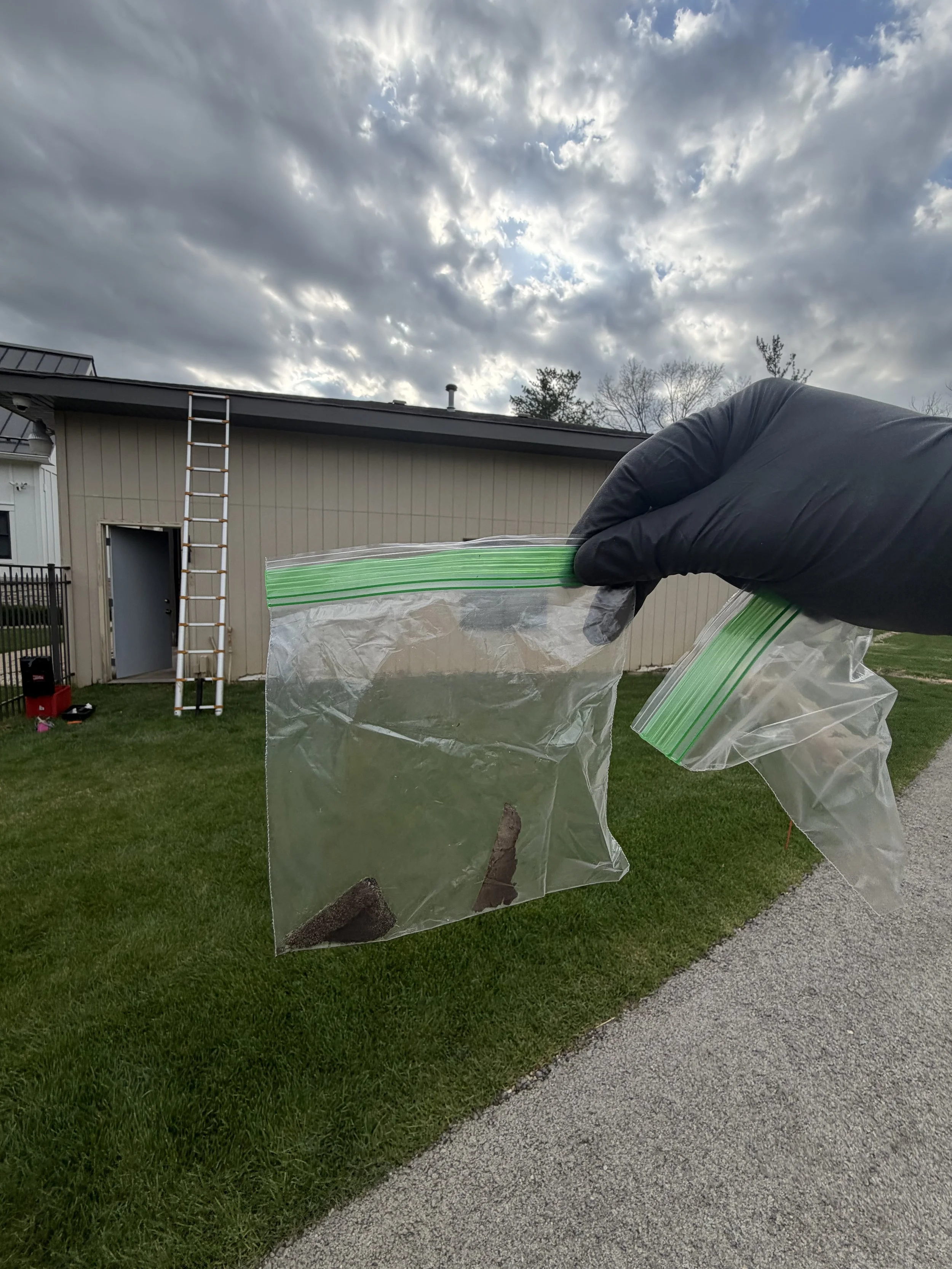 Roof Replacement Inspection – Lemont, IL
Roofing materials sampled before a planned roof replacement.