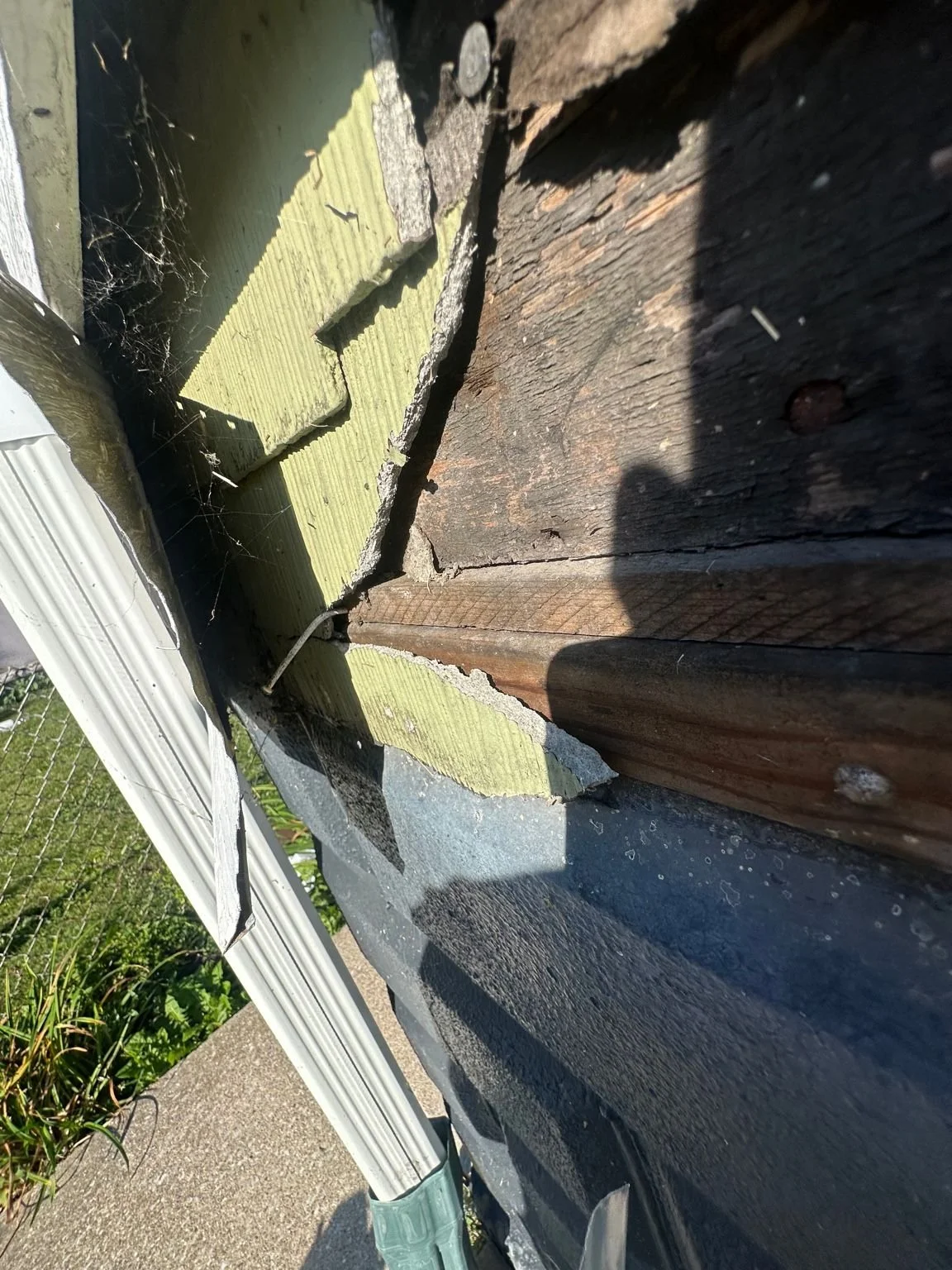 Exterior siding material sampled during an asbestos inspection