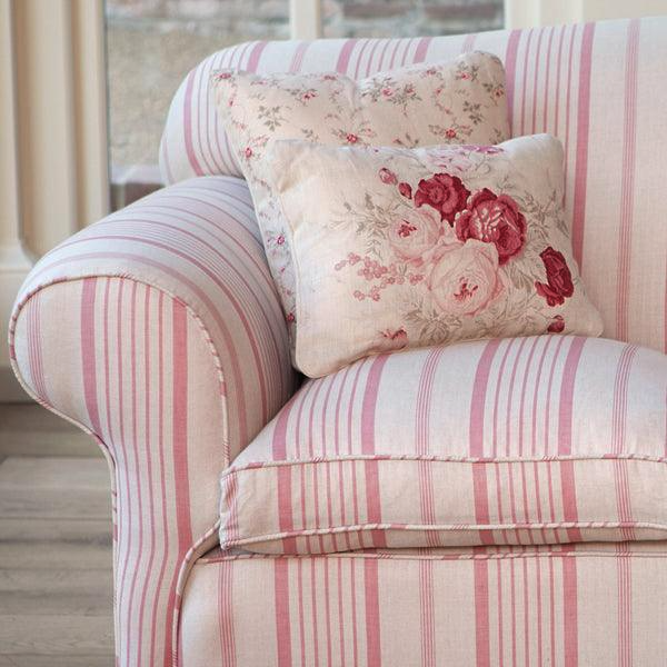 Pink Ticking Stripe Sofa Slipcover