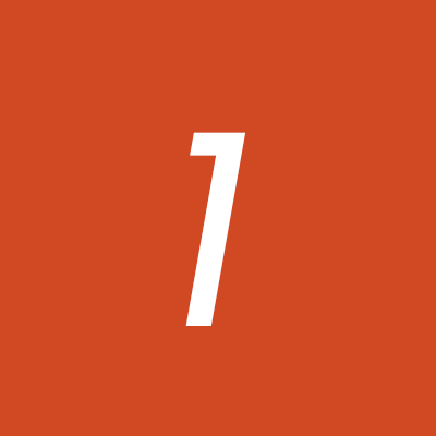 Number '1' on a red background.