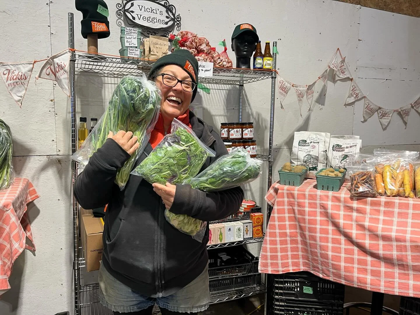 @vickisveggies is popping up at J&amp;W Farms General Store today! 9am-4pm for the A Very Milford Christmas Tour. Get a passport and a stamp from each Milford stop for a chance to win a basket full of local goodies!