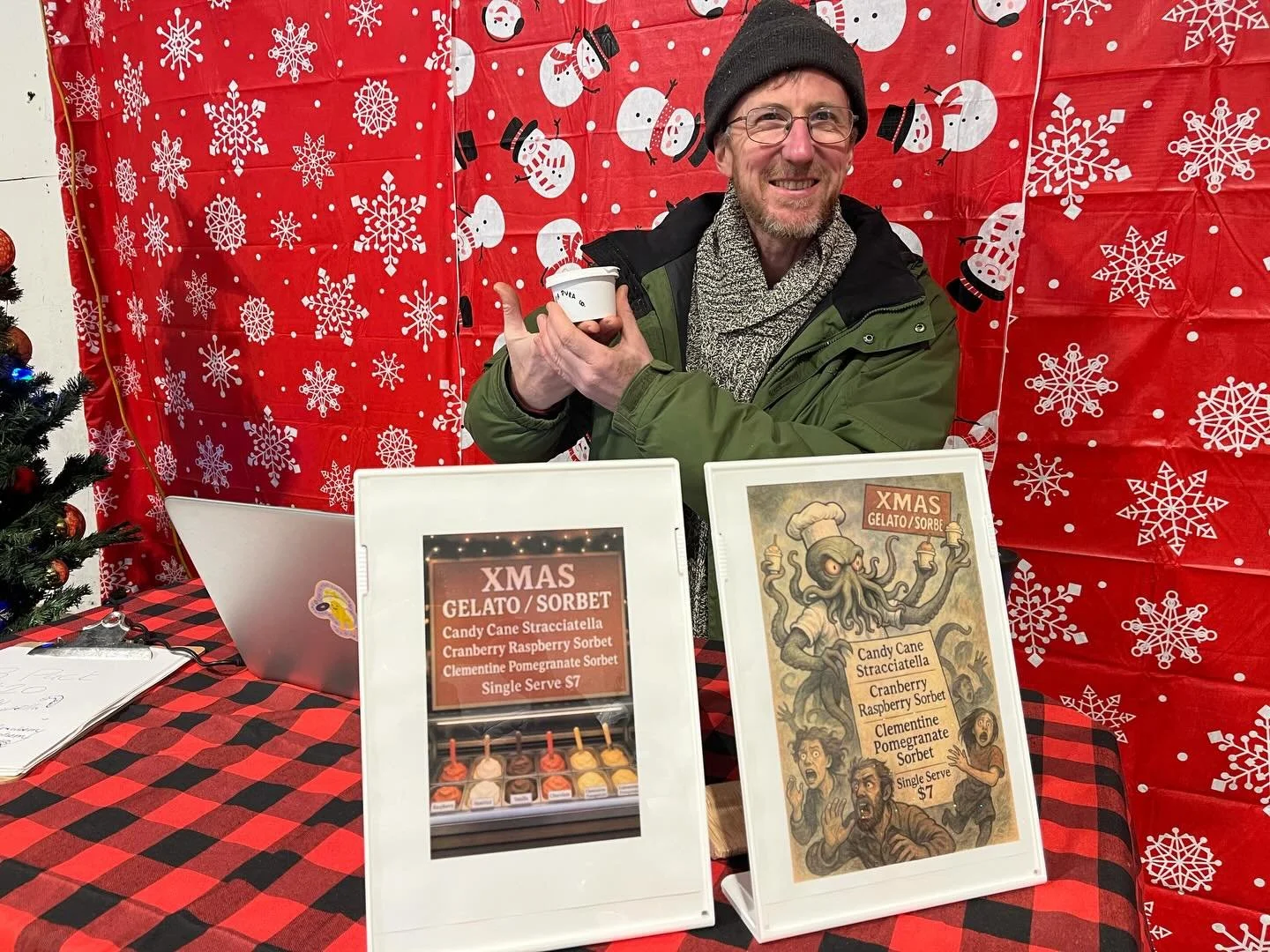 Festive gelatos and sorbets by Cliff from @testaduraco is popping up at J&amp;W Farms General Store today! 9am-4pm for the A Very Milford Christmas Tour. Get a passport and a stamp from each Milford stop for a chance to win a basket full of local goo