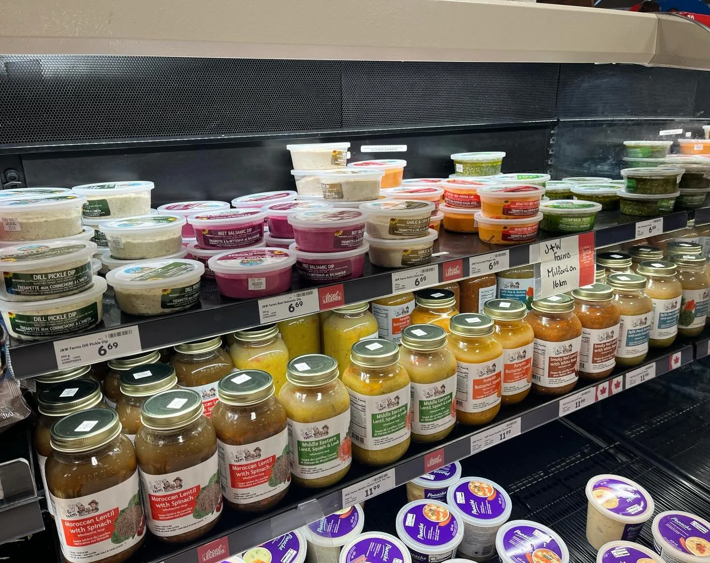 Beautiful display of our soups, dips and pestos at Picton Foodland 😍