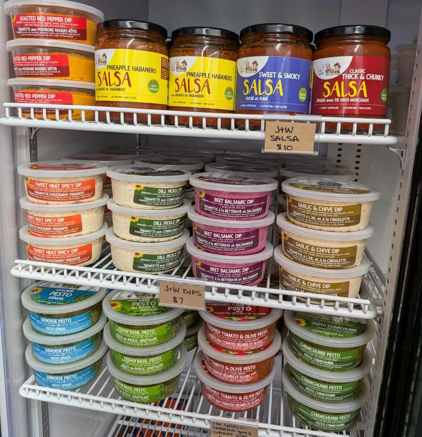 Head to @fawnovermarket &mdash; fridge is stocked up with our dips, pestos and Salsas🤩