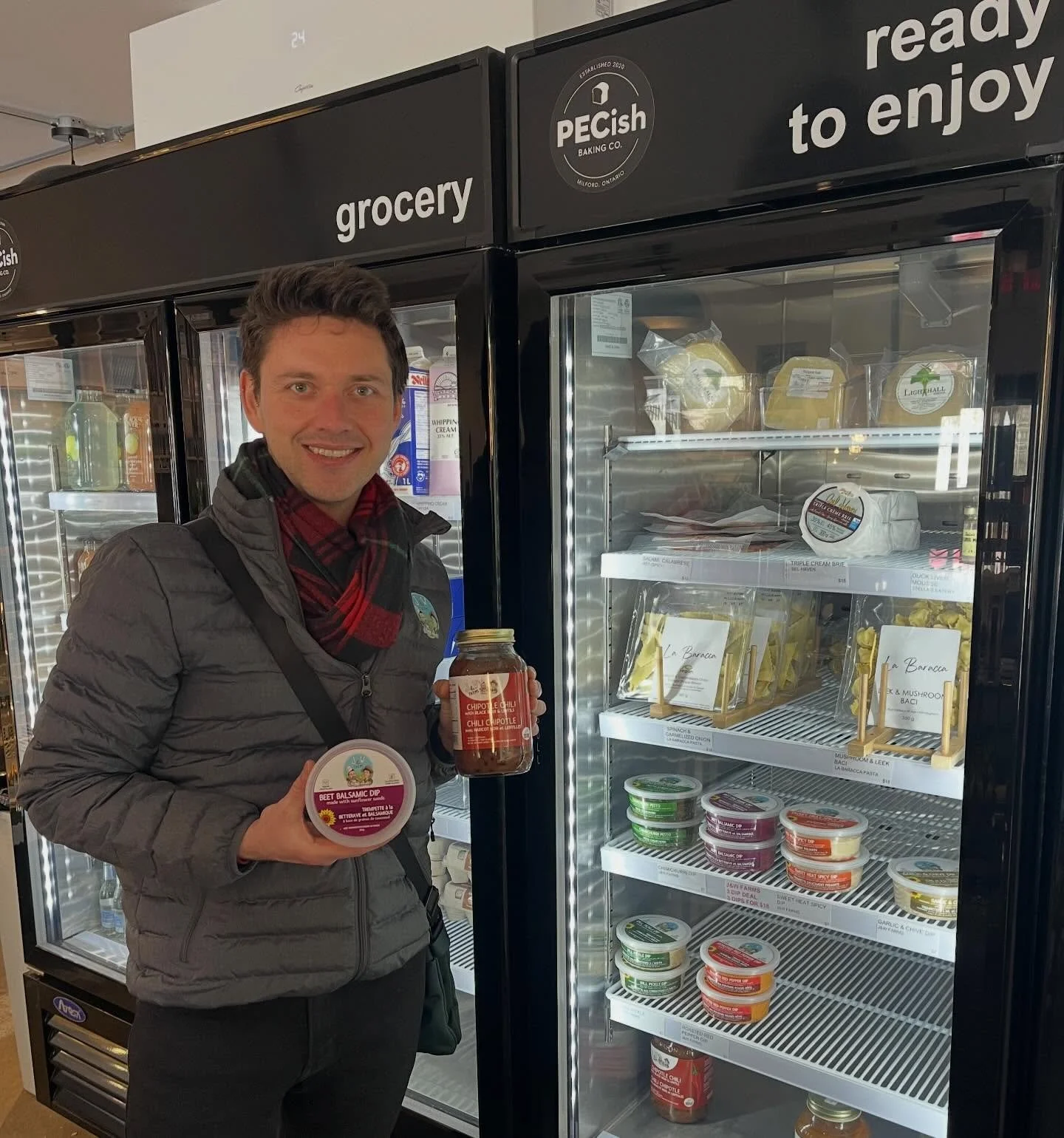 Grabbing your favourite baked goods from @pecishbaking.co in Milford? Find our dips and soups in their ready to eat fridge🤩