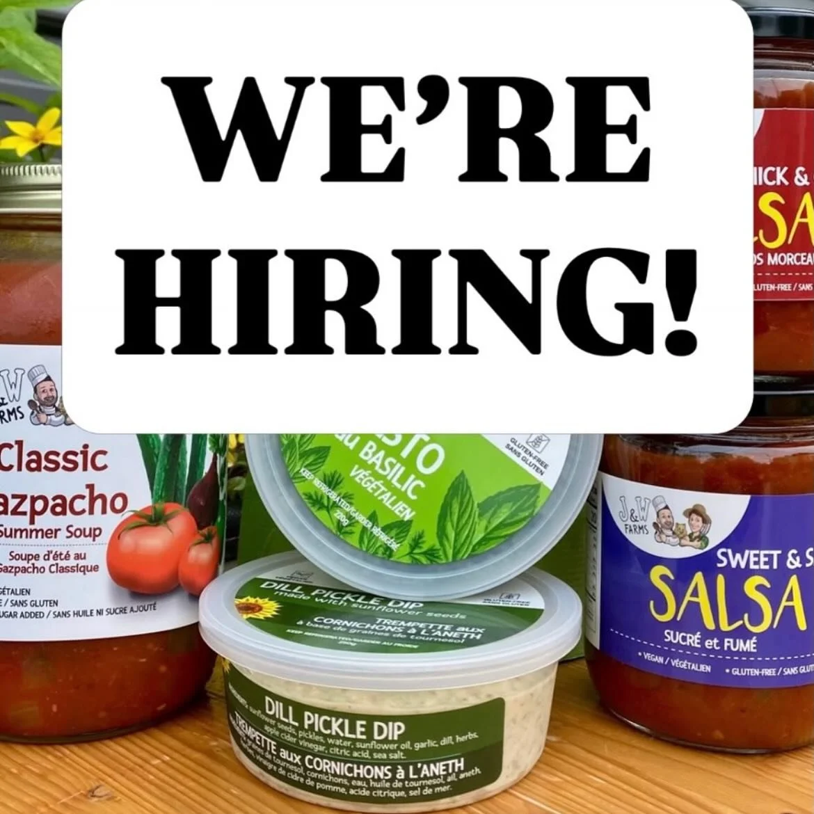 We&rsquo;re hiring full time worker to join our food production! Come make delicious soups, dips, pestos and salsas with us &mdash; opportunity to also work at our farm field and farm store in the Summer time.

For full job description, visit the lin