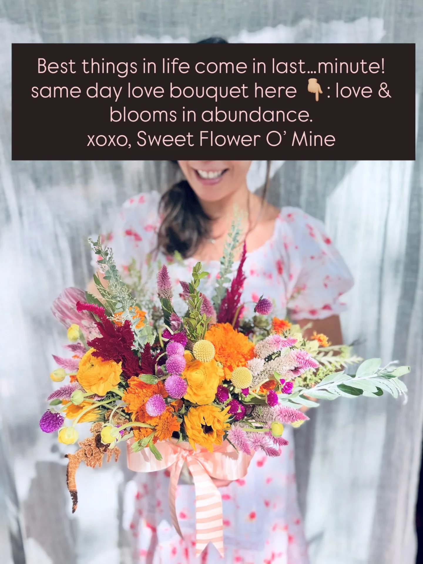 WE GOT YOU! Don&rsquo;t know why but we are so popular with &lsquo;last minute I need help&rsquo; flowers. SAME DAY ✅ 100%TLC Fresh Blooms ✅ concierge quality handling and delivery✅support LOCAL biz✅ #sweetfloweromine #bostonflorist #brooklinemaflori
