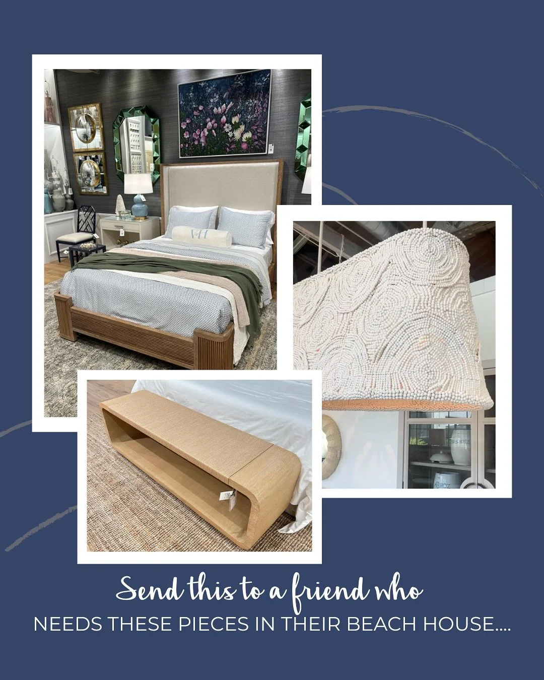 Send this to a friend who needs these pieces in their beach house 🐚&hellip;

We&rsquo;re still dreaming about the coastal treasures we spotted at @highpointmarket - woven furniture, beaded fixtures, breezy beds, and more. Safe to say, we&rsquo;re fe
