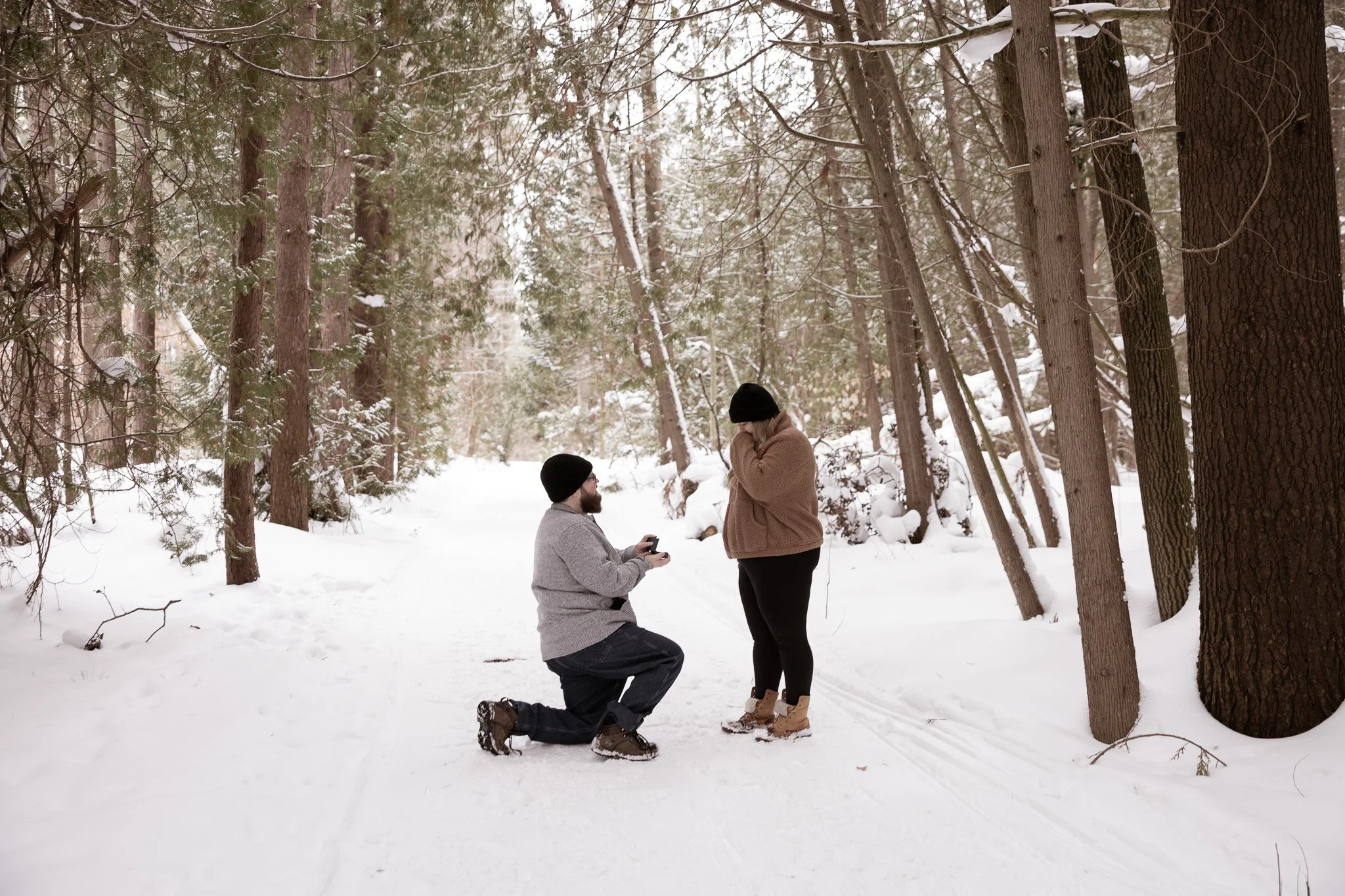 Winter Proposal Photos in Uxbridge