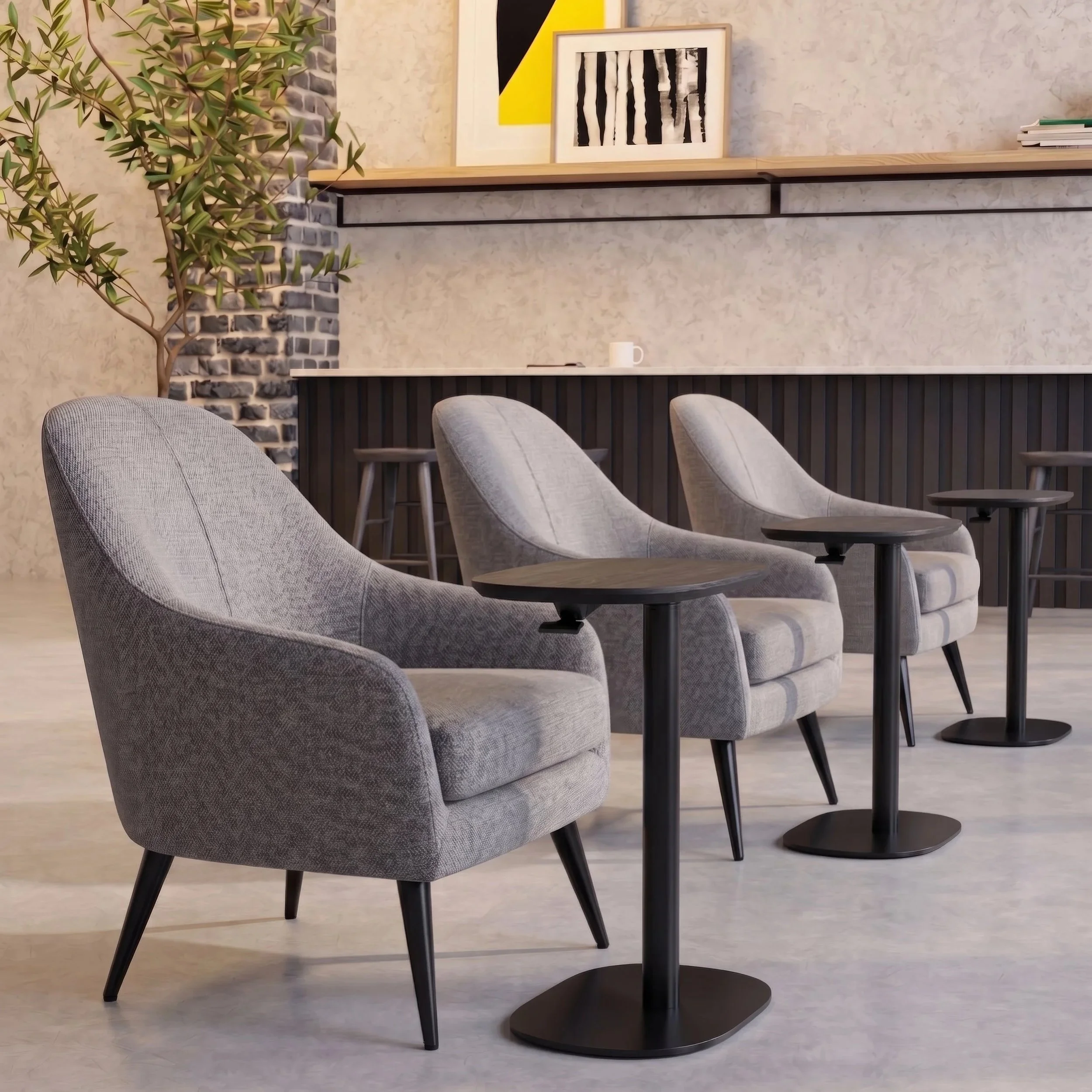 Selene Lounge Chair with Snella Laptop Table