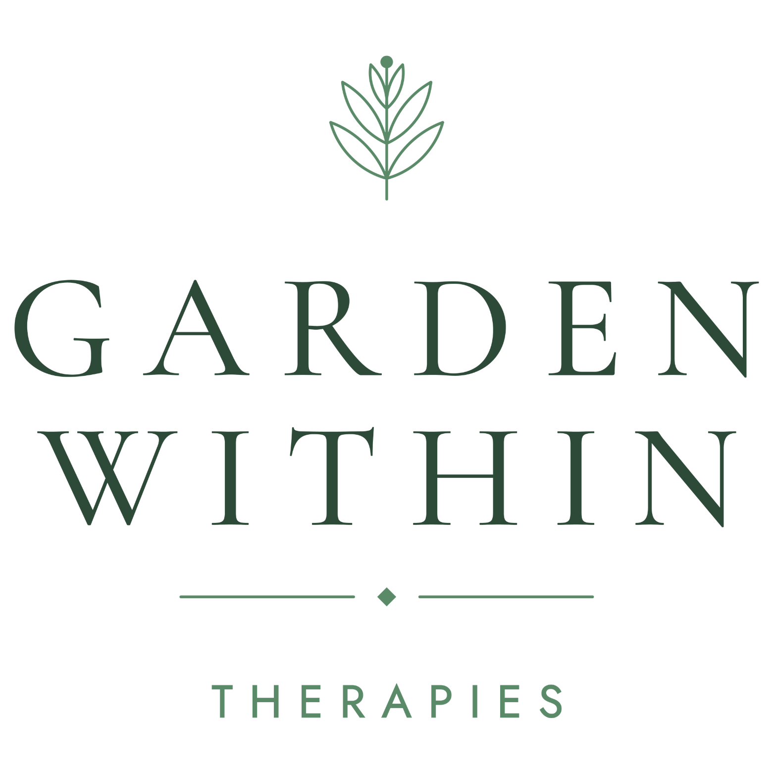 Logo for Garden Within Therapies, featuring a stylized green plant and the text 'GARDEN WITHIN THERAPIES'.