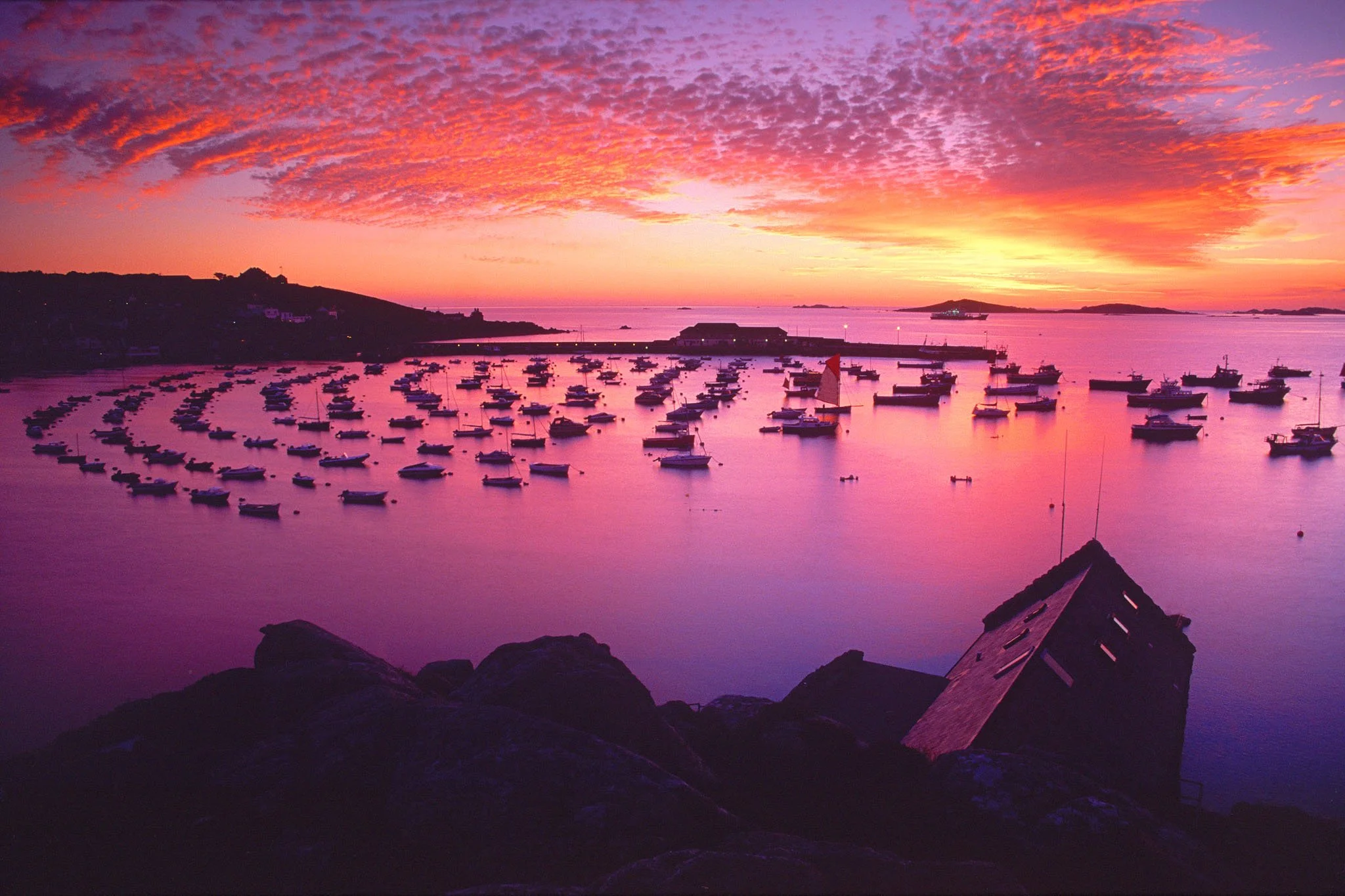 Photo of Hughtown harbour at dusk - Scilly Isles linking to Other UK Gallery