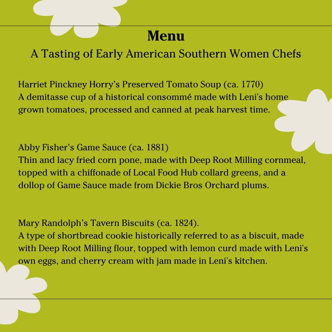 Our next chef is new to Local Food Hub and Food From Our Farms - Leni Sorensen, lauded food historian. Leni has been featured in several national news publications for her explorations of the work of Black cooks in the early 1800's and colonial perio