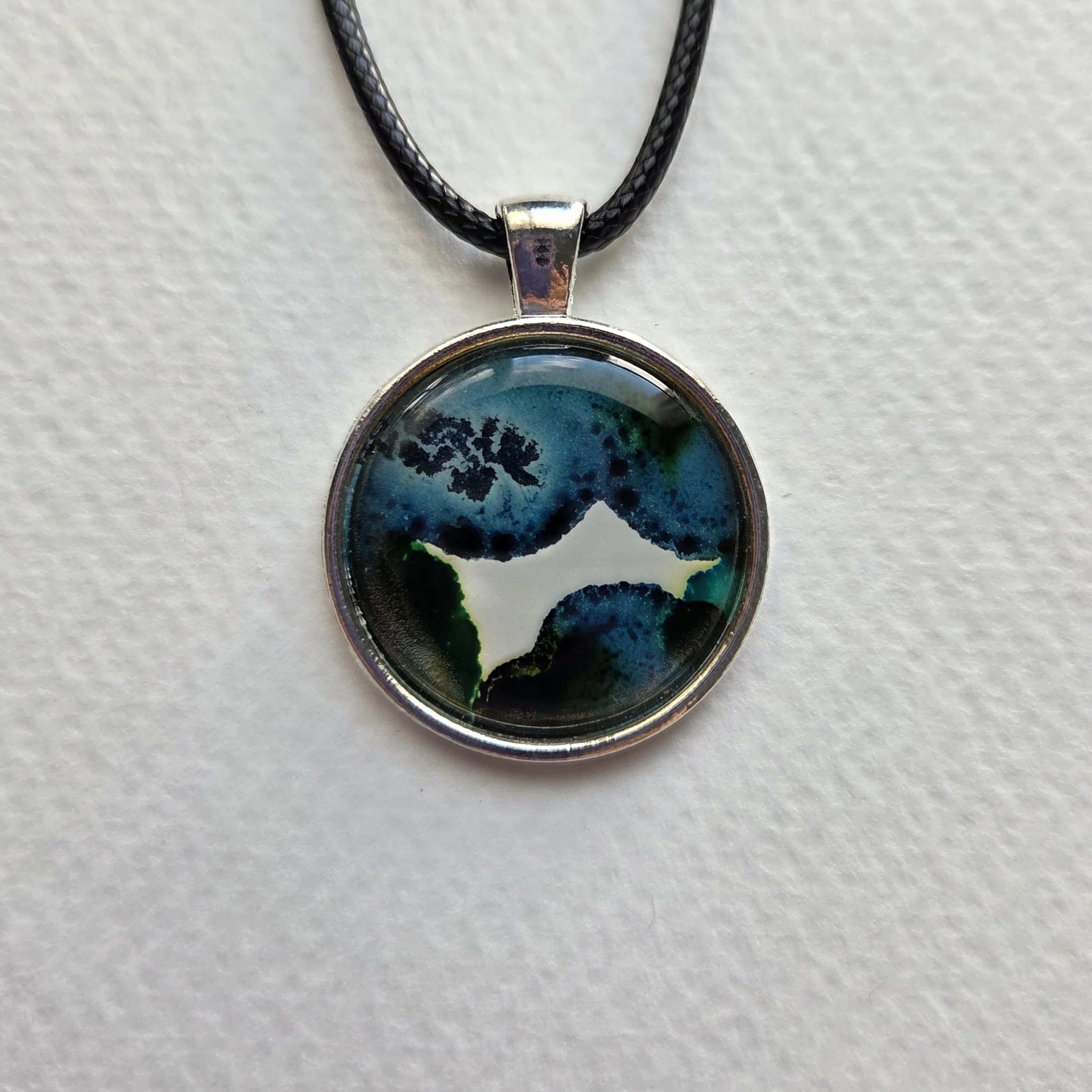 Hand Painted Alcohol Ink Pendant No. 14